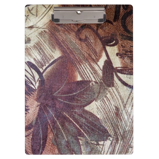 Porte-bloc Conception florale marron abstraite 1 (Devant)