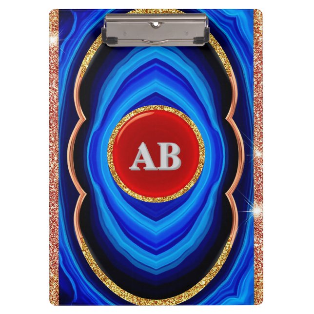 Porte-bloc Conception Géométrique Abstraite avec Bleu Rouge e (Devant)