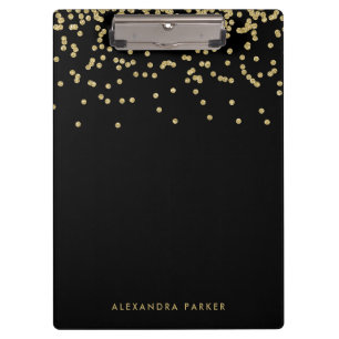 Porte-bloc Confettis d'or de Faux sur le noir
