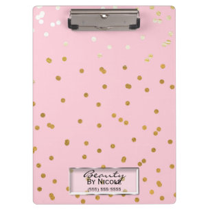 Porte-bloc Confettis Rose Gold Élégant Glam Personnalisé
