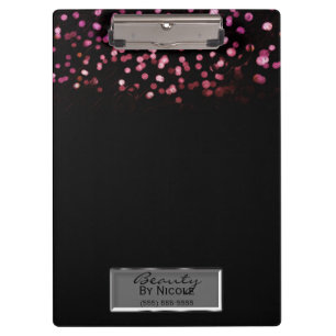 Porte-bloc Confettis roses Élégant Chic Luxueux Personnalisé