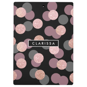Porte-bloc confettis roses élégants de rose en pastel de