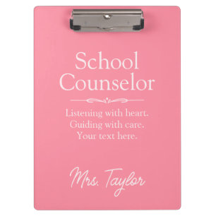 Porte-bloc Conseiller scolaire Beau minimaliste rose pâle