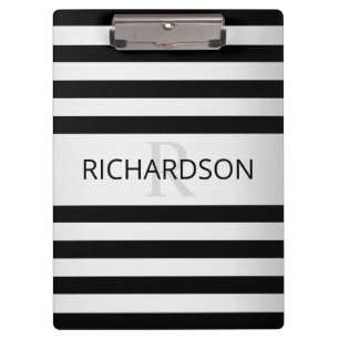 Porte-bloc Contemporain Faux Argent Ombre Rayures & Noir