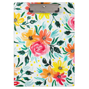 Porte-bloc Cool Aquarelle Floral rose Jaune Motif