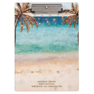 Porte-bloc coordinateur des mariages de plage tropicale