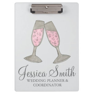 Porte-bloc Coordinateur Wedding planner en verre de Champagne