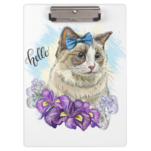 Porte-bloc Copie du dessin à la main d'un chat mignon drôle a
