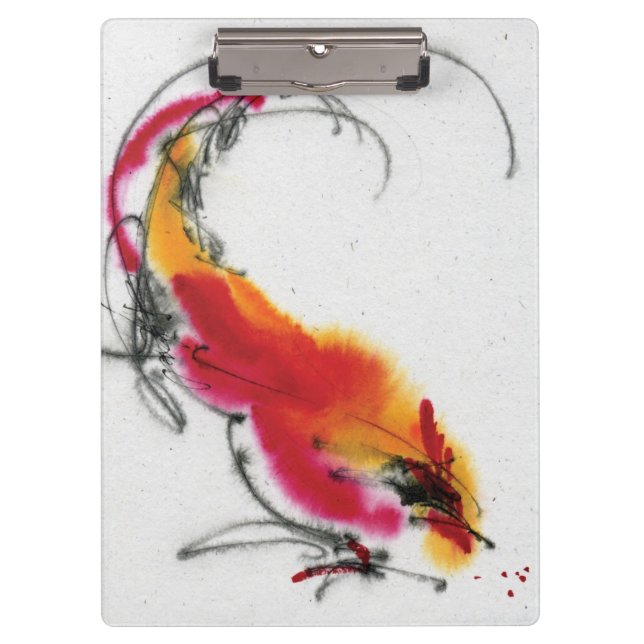 Porte-bloc Coq peu commun. Calligraphie et watercolor. (Devant)