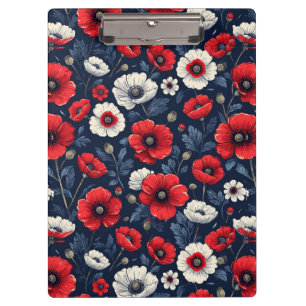 Porte-bloc Coquelicots rouges et blancs vibrants