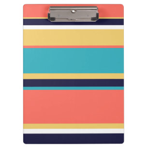 Porte-bloc Corail vivant, rayures bleues et jaunes