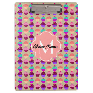 Porte-bloc Coral Cupcake Nom personnalisé, Monogramme personn