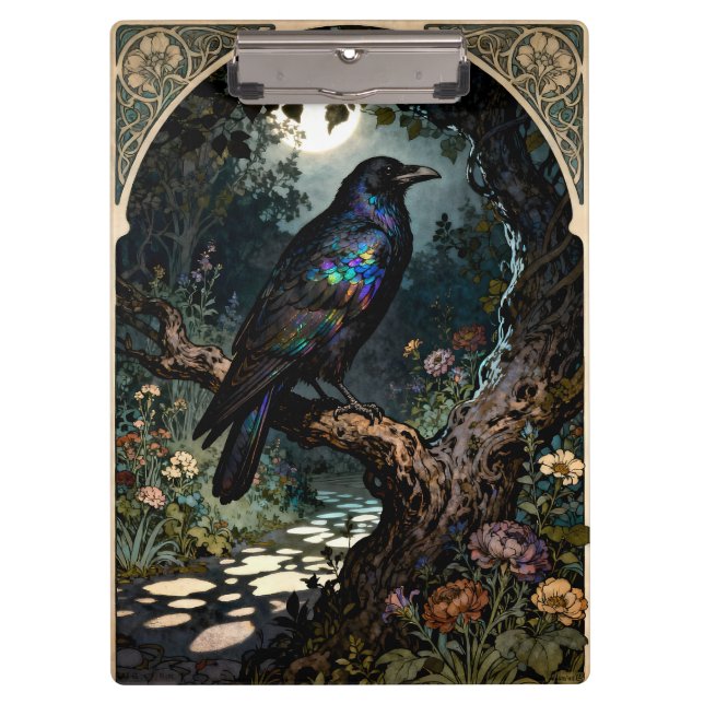 Porte-bloc Corbeau Art Nouveau (Devant)