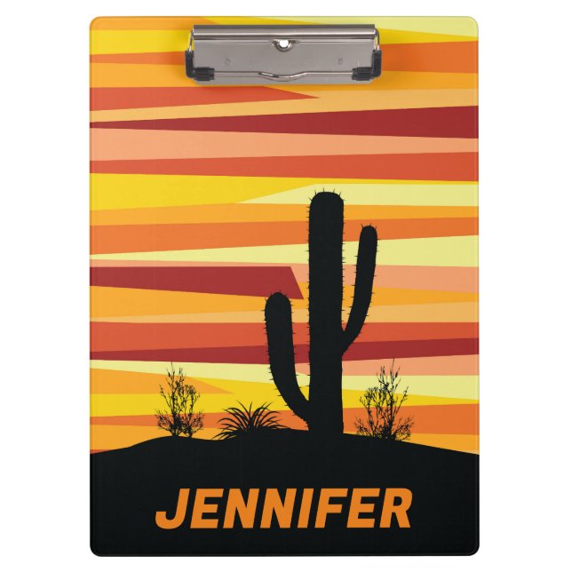 Porte-bloc Coucher de soleil géométrique dans le désert (Devant)