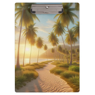 Porte-bloc coucher de soleil sur la plage des Caraïbes/tropic