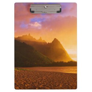 Porte-bloc Coucher de soleil sur la plage dorée, Hawaï