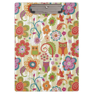 Porte-bloc Couleur florale et hibou