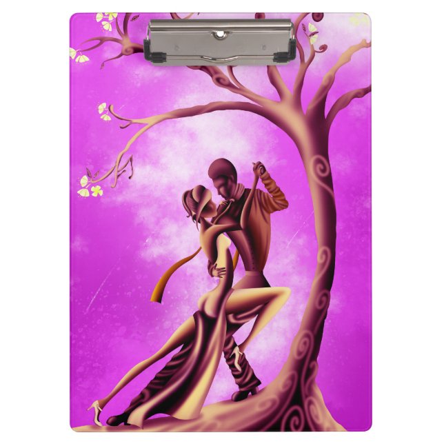 Porte-bloc Couple romantique dansant le tango rose (Devant)