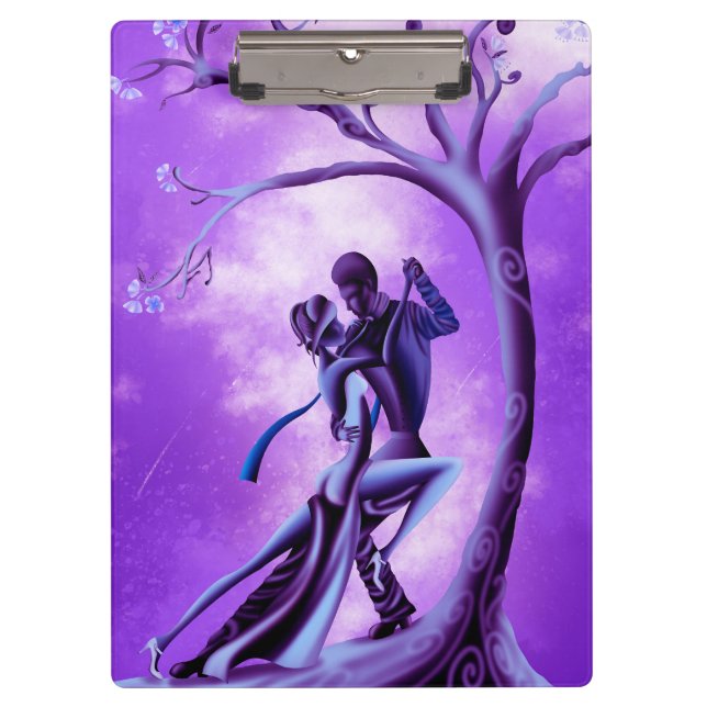 Porte-bloc Couple romantique dansant le tango violet  (Devant)