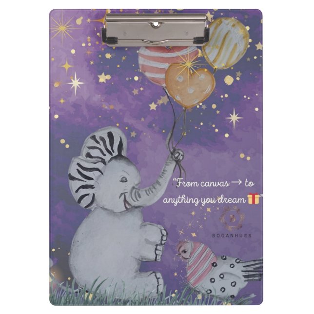 Porte-bloc Couverture "Eleze Elephant & Polka Hen" (Devant)