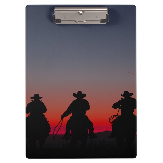 Porte-bloc cowboy au coucher du soleil (Devant)