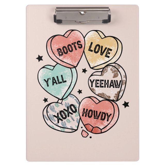 Porte-bloc Cowboy Love - Western Hearts (Devant)