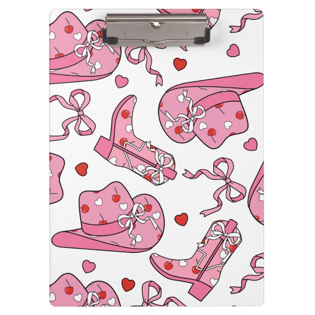 Porte-bloc Cowgirl Coquette rose (Devant)