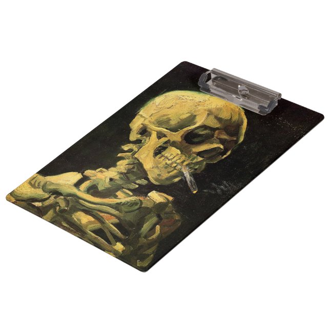 Porte-bloc Crâne avec cigarette allumée de Vincent van Gogh (Incliné)