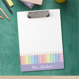 Porte-bloc Crayons Arc-en-Ciel Violet Personnalisés Professeu