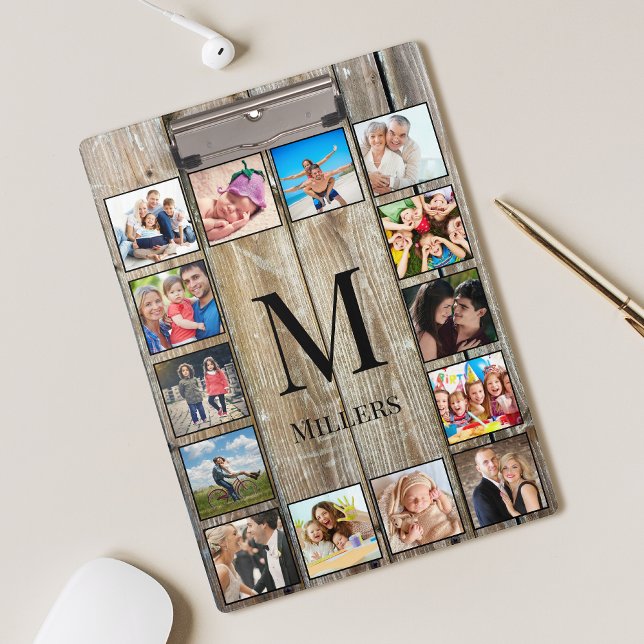 Porte-bloc Create Your Custom Photo Collage Rustic Farmhouse (Créateur téléchargé)