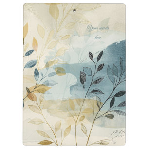 Porte-bloc Créez Votre Propre Feuillage Bleu Doré Minimaliste