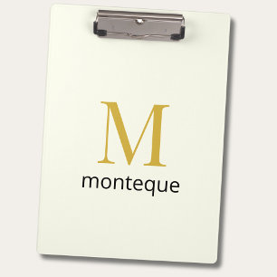 Porte-bloc Crème Or Monogramme Nom Personnalisé Cadeau Luxe