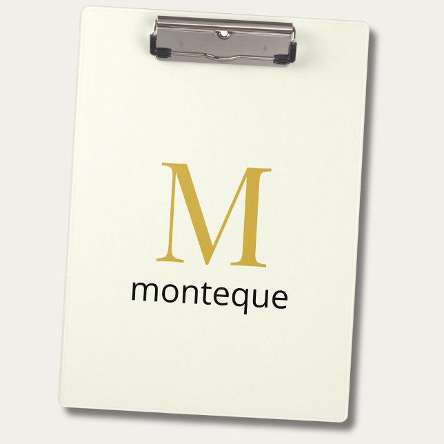 Porte-bloc Crème Or Monogramme Nom Personnalisé Cadeau Luxe (Créateur téléchargé)