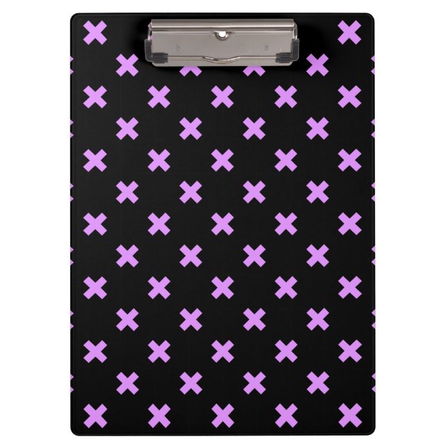 Porte-bloc Crochets Lilac sur noir (Devant)