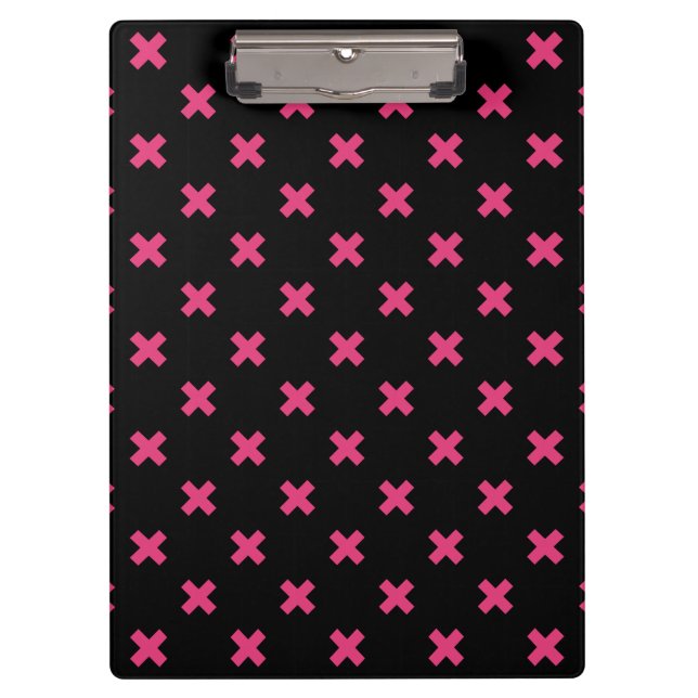 Porte-bloc Crochis Fuchsia sur noir (Devant)