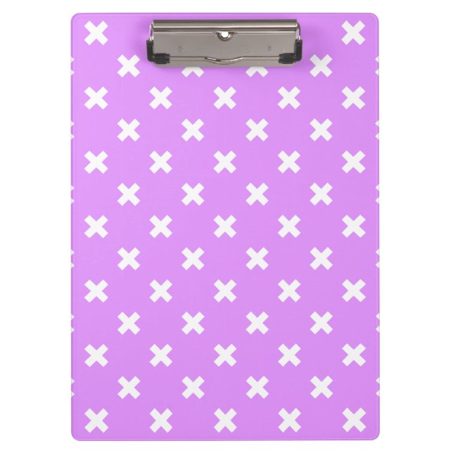 Porte-bloc Croix blanches sur lilas (Devant)