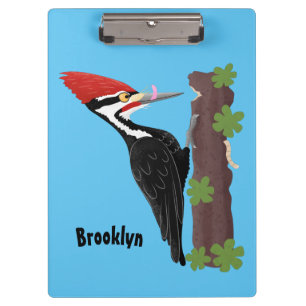 Porte-bloc Cue drôle Pileated woodpecker dessin d'illustratio