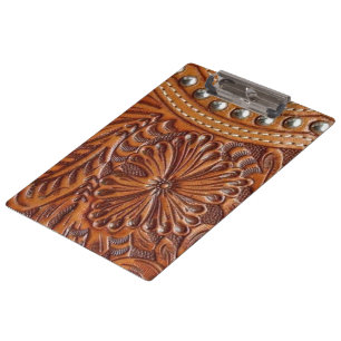 Porte-bloc cuir clouté par motif vintage de pays occidental