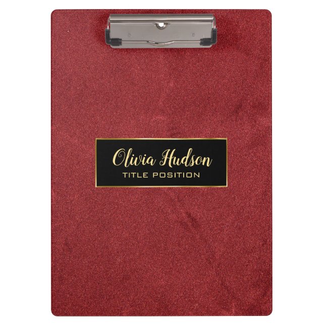 Porte-bloc Cuir rouge simple (Devant)