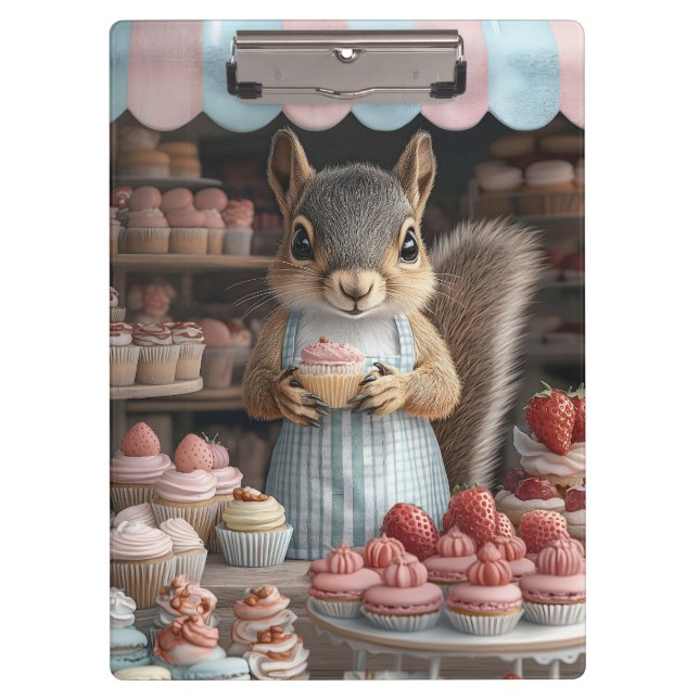 Porte-bloc Cuire l'écureuil avec Cupcake (Devant)