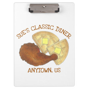 Porte-bloc Cuisine soule classique Poulet frit et gaufres Din