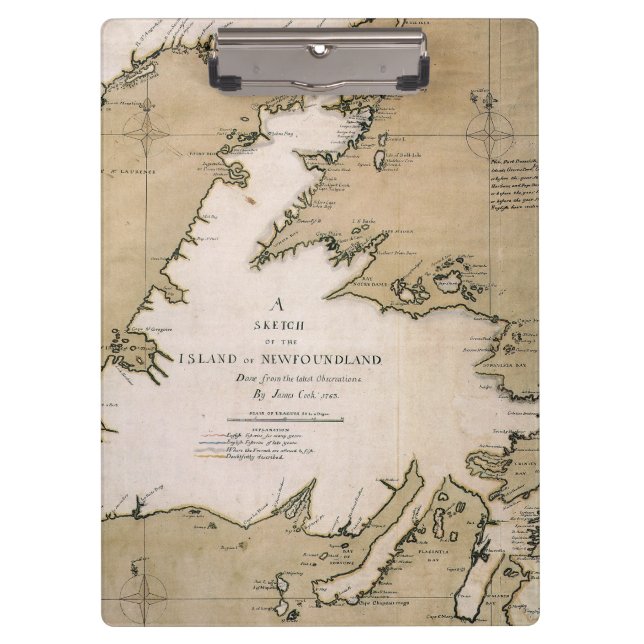 PORTE-BLOC CUISINIER : TERRE-NEUVE, 1763 (Devant)