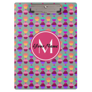 Porte-bloc Cupcake rose Nom personnalisé, Monogramme personna