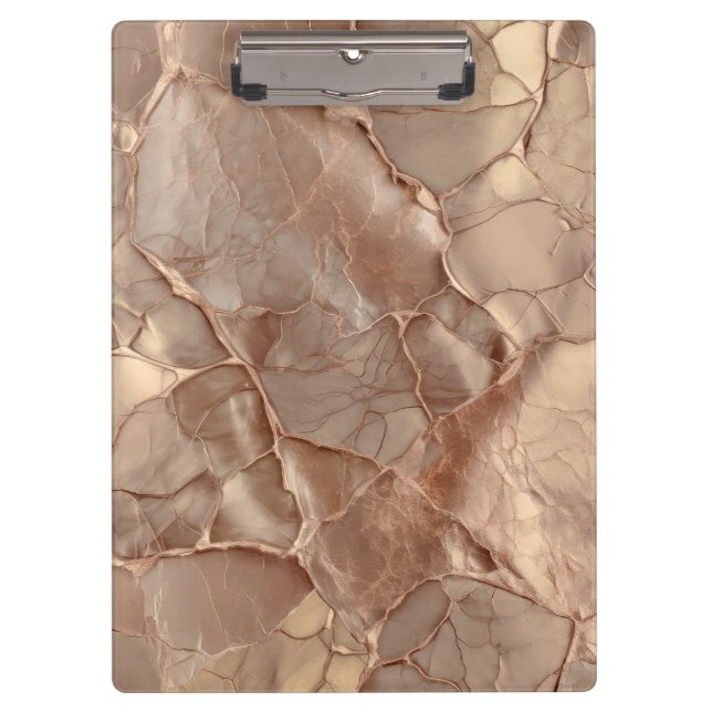 Porte-bloc Cupper Rose Cacked, Textures Métalliques (Devant)