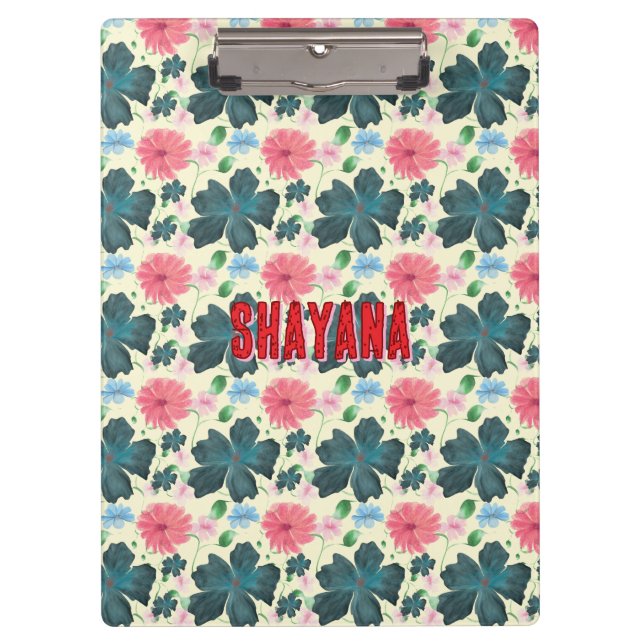 Porte-bloc Cusom motif floral aquarelle cadeau   (Devant)