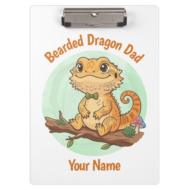 Porte-bloc Custom Bearded Dragon Dad Clipboard (Devant)