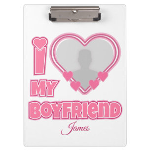 Porte-bloc Custom I Love My Boyfriend - Ajouter photo et nom