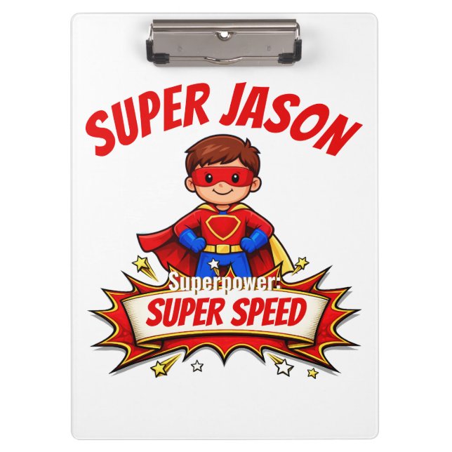 Porte-bloc Custom Kids Superhero Name & Superpower (Devant)