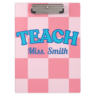 Porte-bloc Customizable Blue and Pink Teacher Clipboards