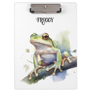 Porte-bloc Cute Aquarelle Arbre Frog, personnalisé